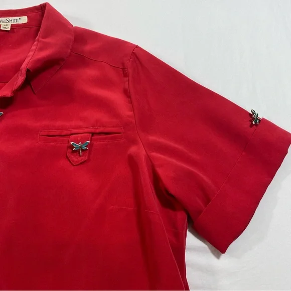 Travel Smith Button Down Cardigan Shirt Women’s Large X-Large Tank Short Sleeve - Picture 13 of 16